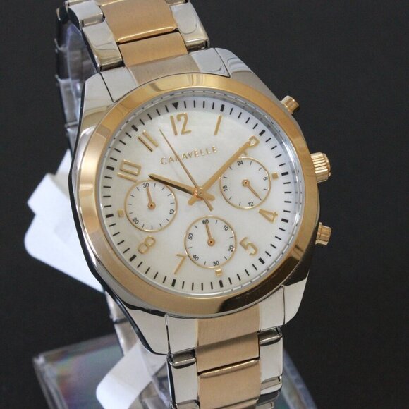Caravelle Ladies Sports Watch By Bulova Chronograph Mother Of Pearl Dial 36mm - Picture 5 of 13